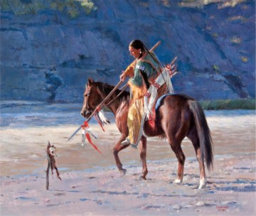  western Oil Painting - western American Indians 50